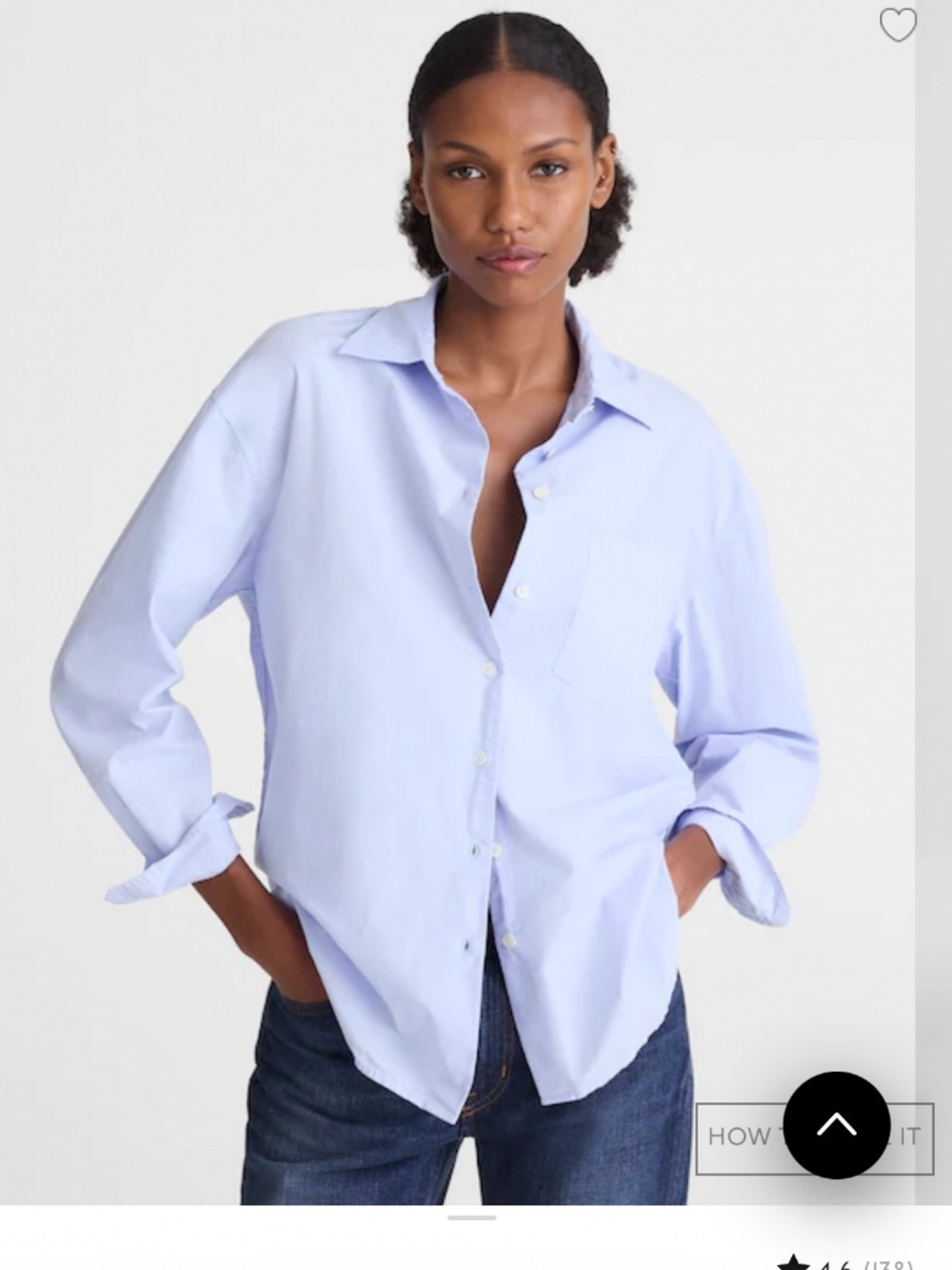 Madewell The Perfect Shirt Light Blue Button Down Cotton Poplin Small